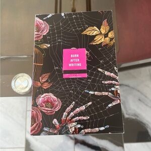 Burn After Writing Self Relfection Journal with Floral and Spider Web Design